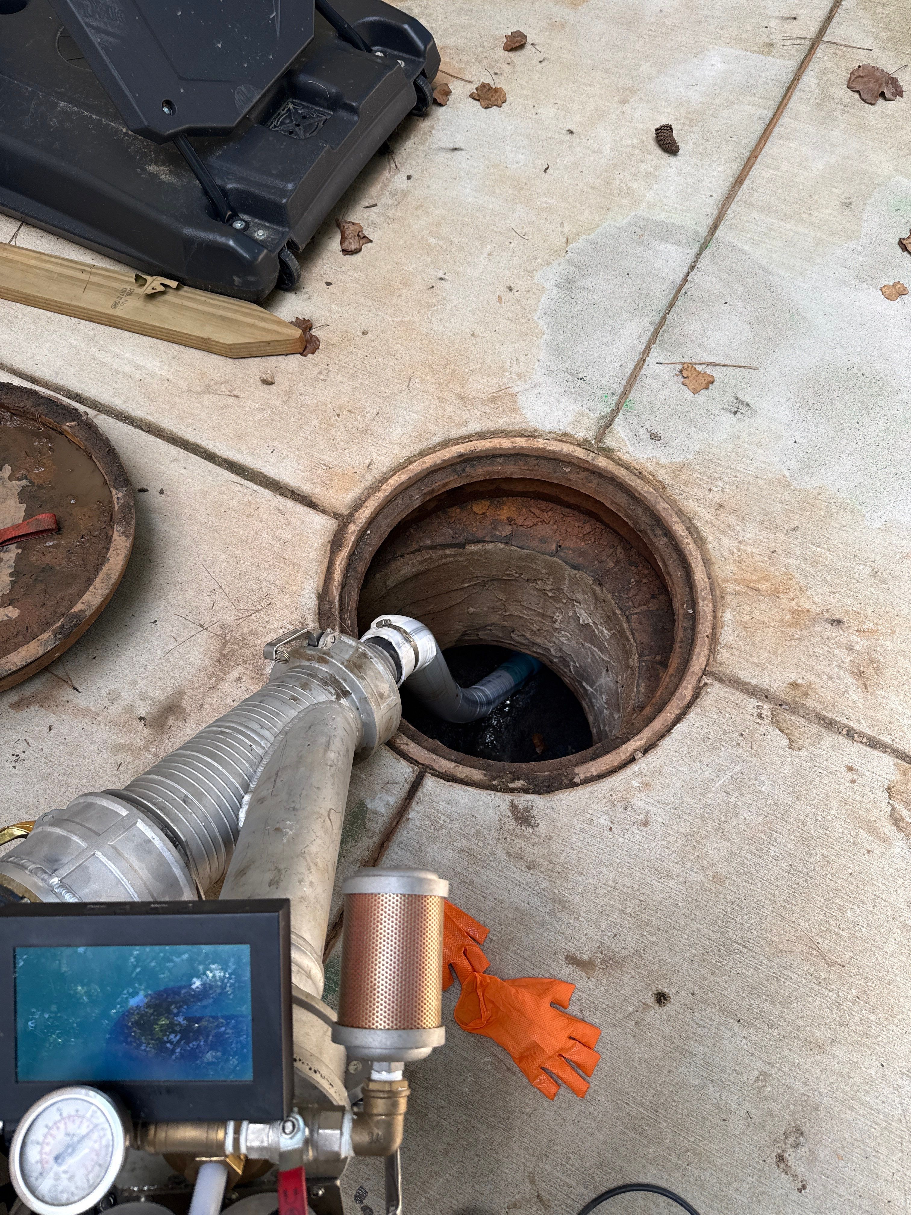 LiningWorks Trenchless Pipe Repair & Sewer Pipe Lining performing sewer camera inspection with video pipe inspection equipment