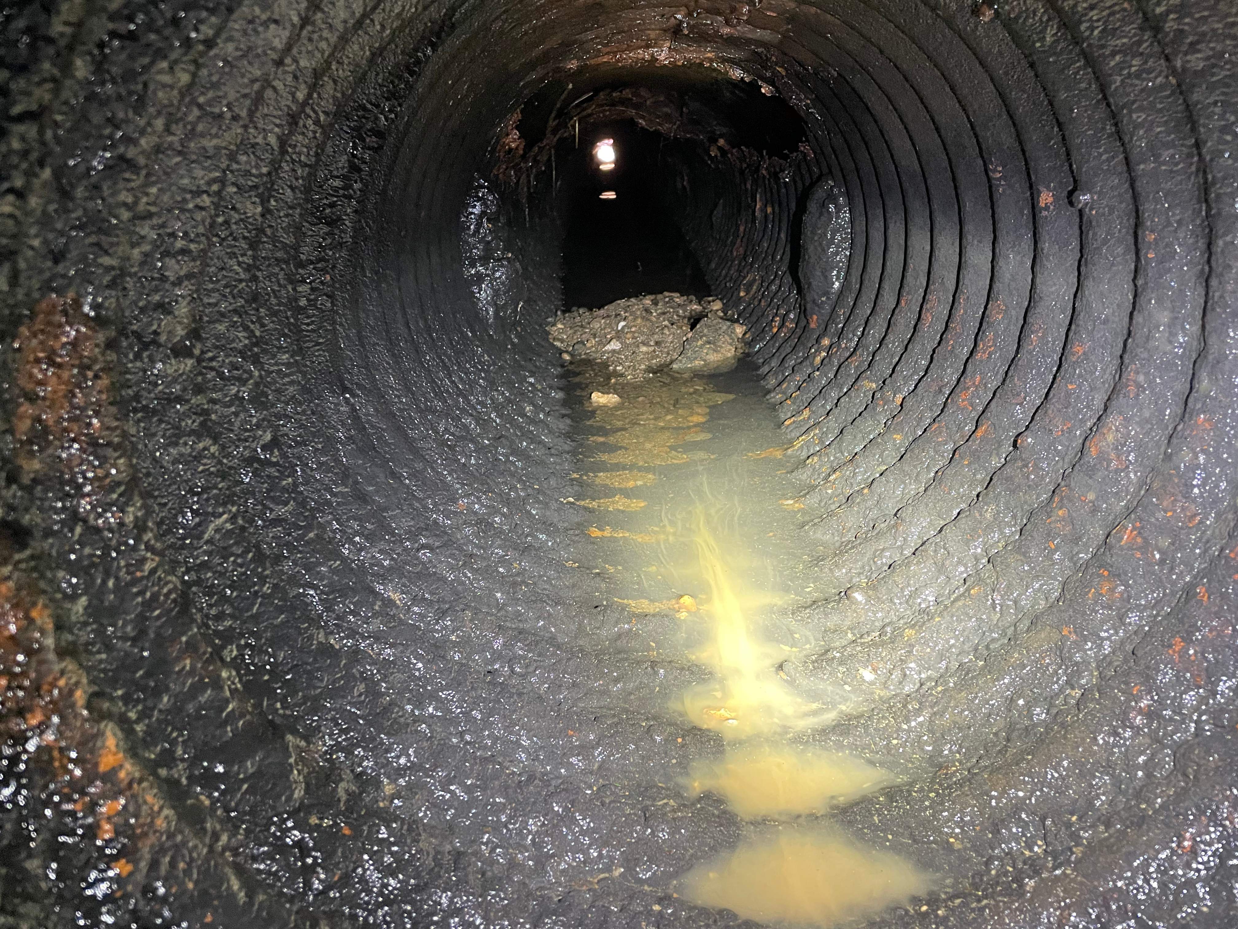 LiningWorks camera inspection setup at storm drain system, starting every project with camera.